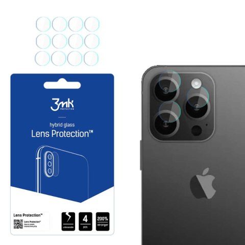3mk Lens Protection - Szkło na obiektyw aparatu iPhone 15 Pro (4 zestawy) 3mk 3mk Lens Protection - Szkło na obiektyw aparatu iPhone 15 Pro (4 zestawy) 3mk