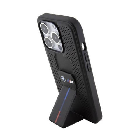 BMW Grip Stand Smooth & Perforated - Etui iPhone 15 Pro Max (czarny) BMW BMW Grip Stand Smooth & Perforated - Etui iPhone 15 Pro Max (czarny) BMW