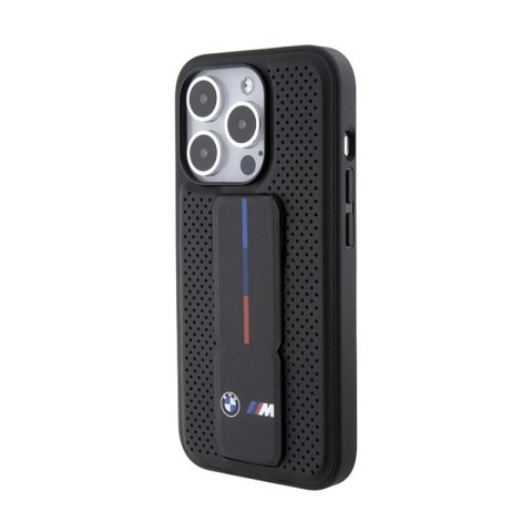 BMW Grip Stand Smooth & Perforated - Etui iPhone 15 Pro Max (czarny) BMW BMW Grip Stand Smooth & Perforated - Etui iPhone 15 Pro Max (czarny) BMW