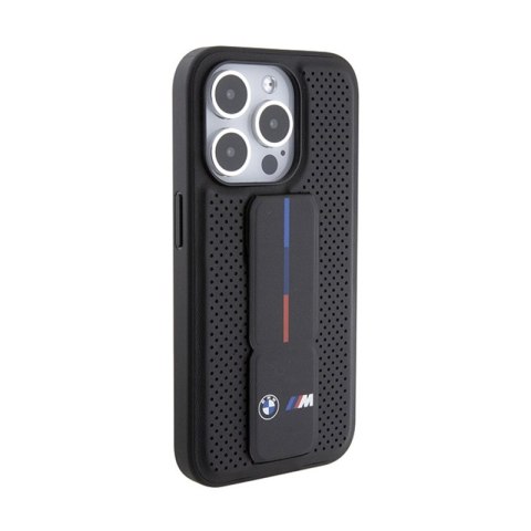 BMW Grip Stand Smooth & Perforated - Etui iPhone 15 Pro Max (czarny) BMW BMW Grip Stand Smooth & Perforated - Etui iPhone 15 Pro Max (czarny) BMW
