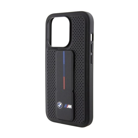 BMW Grip Stand Smooth & Perforated - Etui iPhone 15 Pro Max (czarny) BMW BMW Grip Stand Smooth & Perforated - Etui iPhone 15 Pro Max (czarny) BMW