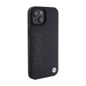 BMW Leather Hot Stamp MagSafe - Etui iPhone 15 Plus (Czarny) BMW