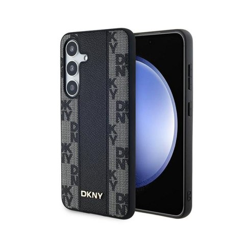 DKNY Leather Checkered Mono Pattern MagSafe - Etui Samsung Galaxy S24+ (czarny) DKNY DKNY Leather Checkered Mono Pattern MagSafe - Etui Samsung Galaxy S24+ (czarny) DKNY