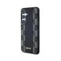 DKNY Leather Checkered Mono Pattern MagSafe - Etui Samsung Galaxy S24+ (czarny) DKNY