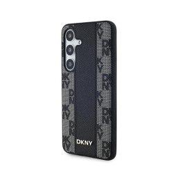 DKNY Leather Checkered Mono Pattern MagSafe - Etui Samsung Galaxy S24+ (czarny) DKNY