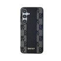DKNY Leather Checkered Mono Pattern MagSafe - Etui Samsung Galaxy S24+ (czarny) DKNY