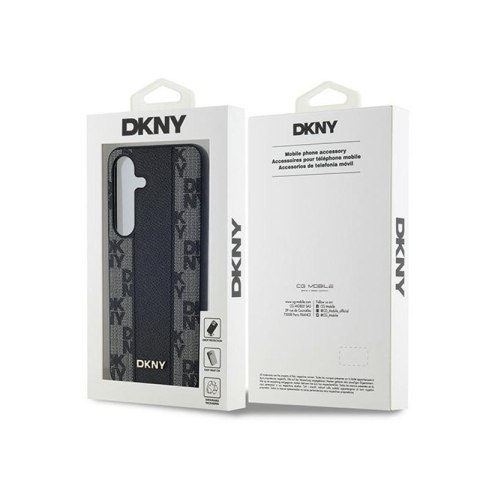 DKNY Leather Checkered Mono Pattern MagSafe - Etui Samsung Galaxy S24+ (czarny) DKNY DKNY Leather Checkered Mono Pattern MagSafe - Etui Samsung Galaxy S24+ (czarny) DKNY