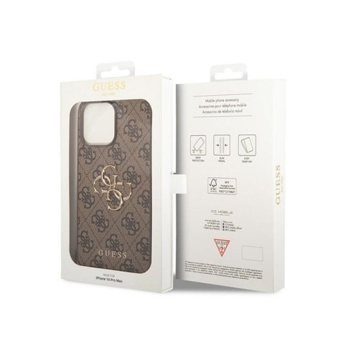 Guess 4G Big Metal Logo - Etui iPhone 15 Pro Max (brązowy) Guess Guess 4G Big Metal Logo - Etui iPhone 15 Pro Max (brązowy) Guess