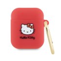 Hello Kitty Silicone 3D Kitty Head - Etui AirPods 1/2 gen (fuksja) Hello Kitty
