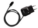PURO Mini Travel Charger - Przenośna ładowarka sieciowa z kablem Micro USB (czarny) Puro