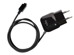 PURO Mini Travel Charger - Przenośna ładowarka sieciowa z kablem Micro USB (czarny) Puro