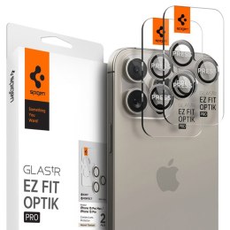 Spigen Optik Pro GLAS.TR EZ Fit Camera Protector 2-Pack - Szkło ochronne na obiektyw do iPhone 15 Pro / 15 Pro Max / iPhone 14 P Spigen
