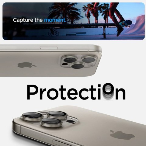 Spigen Optik Pro GLAS.TR EZ Fit Camera Protector 2-Pack - Szkło ochronne na obiektyw do iPhone 15 Pro / 15 Pro Max / iPhone 14 P Spigen Spigen Optik Pro GLAS.TR EZ Fit Camera Protector 2-Pack - Szkło ochronne na obiektyw do iPhone 15 Pro / 15 Pro Max / iPhone 14 P Spigen