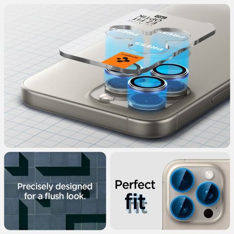 Spigen Optik Pro GLAS.TR EZ Fit Camera Protector 2-Pack - Szkło ochronne na obiektyw do iPhone 15 Pro / 15 Pro Max / iPhone 14 P Spigen Spigen Optik Pro GLAS.TR EZ Fit Camera Protector 2-Pack - Szkło ochronne na obiektyw do iPhone 15 Pro / 15 Pro Max / iPhone 14 P Spigen
