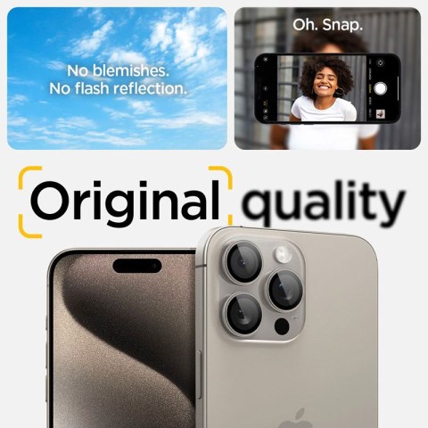 Spigen Optik Pro GLAS.TR EZ Fit Camera Protector 2-Pack - Szkło ochronne na obiektyw do iPhone 15 Pro / 15 Pro Max / iPhone 14 P Spigen Spigen Optik Pro GLAS.TR EZ Fit Camera Protector 2-Pack - Szkło ochronne na obiektyw do iPhone 15 Pro / 15 Pro Max / iPhone 14 P Spigen