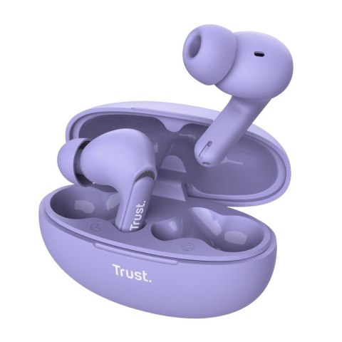 Trust Yavi - Bezprzewodowe słuchawki dokanałowe Bluetooth TWS z etui ładującym & ENC (Fioletowy) Trust Trust Yavi - Bezprzewodowe słuchawki dokanałowe Bluetooth TWS z etui ładującym & ENC (Fioletowy) Trust