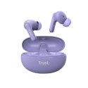 Trust Yavi - Bezprzewodowe słuchawki dokanałowe Bluetooth TWS z etui ładującym & ENC (Fioletowy) Trust