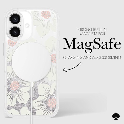 Kate Spade New York Liquid Glitter MagSafe - Etui iPhone 16 (Hollyhock Floral) Kate Spade New York Kate Spade New York Liquid Glitter MagSafe - Etui iPhone 16 (Hollyhock Floral) Kate Spade New York