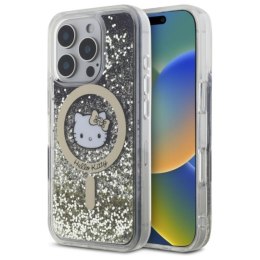 Hello Kitty Liquid Glitter Fever MagSafe - Etui iPhone 16 Pro Max (czarny / złoty) Hello Kitty