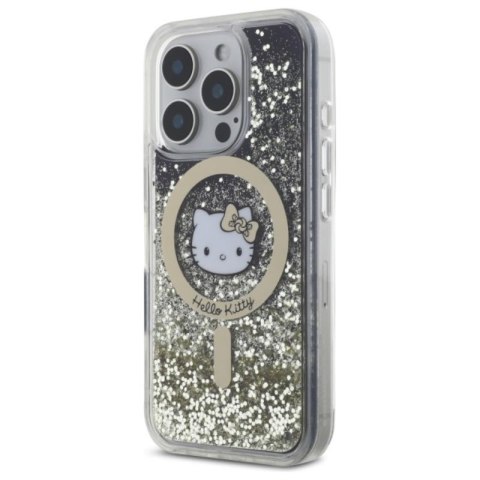 Hello Kitty Liquid Glitter Fever MagSafe - Etui iPhone 16 Pro Max (czarny / złoty) Hello Kitty Hello Kitty Liquid Glitter Fever MagSafe - Etui iPhone 16 Pro Max (czarny / złoty) Hello Kitty