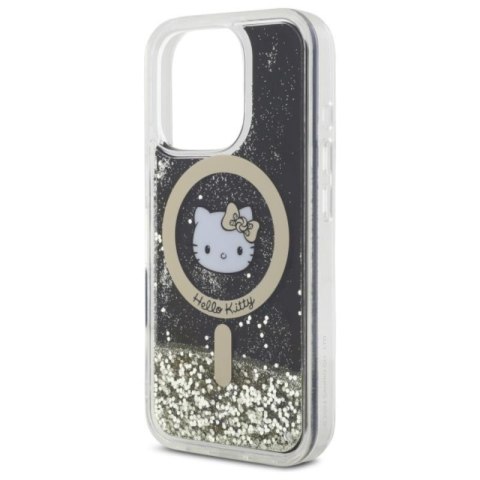 Hello Kitty Liquid Glitter Fever MagSafe - Etui iPhone 16 Pro Max (czarny / złoty) Hello Kitty Hello Kitty Liquid Glitter Fever MagSafe - Etui iPhone 16 Pro Max (czarny / złoty) Hello Kitty