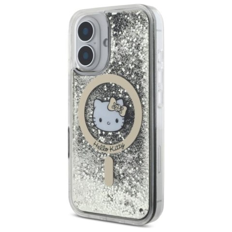 Hello Kitty Liquid Glitter Fever MagSafe - Etui iPhone 16 (czarny / złoty) Hello Kitty Hello Kitty Liquid Glitter Fever MagSafe - Etui iPhone 16 (czarny / złoty) Hello Kitty
