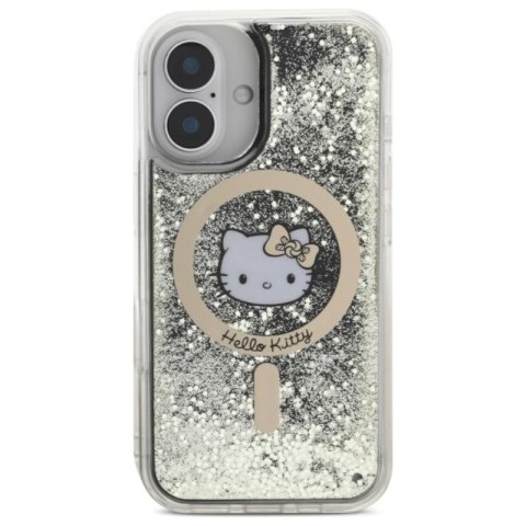 Hello Kitty Liquid Glitter Fever MagSafe - Etui iPhone 16 (czarny / złoty) Hello Kitty Hello Kitty Liquid Glitter Fever MagSafe - Etui iPhone 16 (czarny / złoty) Hello Kitty