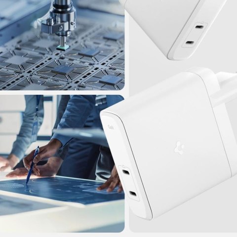 Spigen ArcStation Pro GaN-1402 - Ładowarka sieciowa 2x USB-C 140W (Biały) Spigen Spigen ArcStation Pro GaN-1402 - Ładowarka sieciowa 2x USB-C 140W (Biały) Spigen