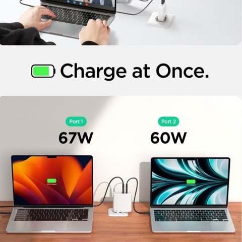 Spigen ArcStation Pro GaN-1402 - Ładowarka sieciowa 2x USB-C 140W (Biały) Spigen Spigen ArcStation Pro GaN-1402 - Ładowarka sieciowa 2x USB-C 140W (Biały) Spigen