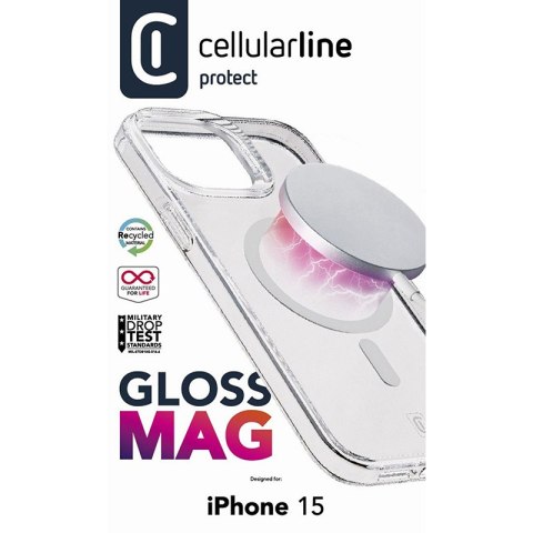 Cellularline Gloss Mag - Etui iPhone 15 MagSafe (przezroczysty) Cellularline Cellularline Gloss Mag - Etui iPhone 15 MagSafe (przezroczysty) Cellularline