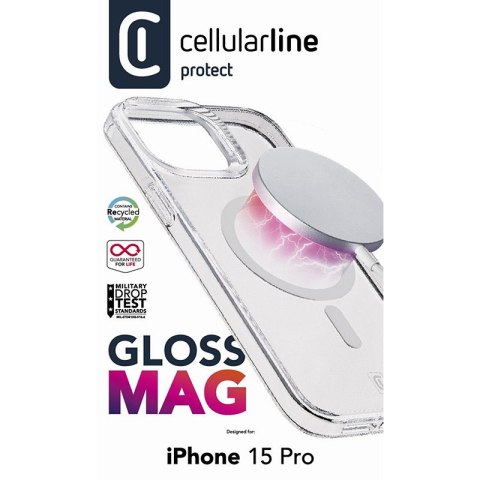 Cellularline Gloss Mag - Etui iPhone 15 Pro MagSafe (przezroczysty) Cellularline Cellularline Gloss Mag - Etui iPhone 15 Pro MagSafe (przezroczysty) Cellularline