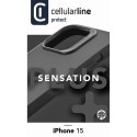 Cellularline Sensation Plus - Etui iPhone 15 z powłoką MICROBAN (czarny) Cellularline