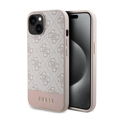 Guess 4G Bottom Stripe Collection - Etui iPhone 15 (różowy) Guess Guess 4G Bottom Stripe Collection - Etui iPhone 15 (różowy) Guess