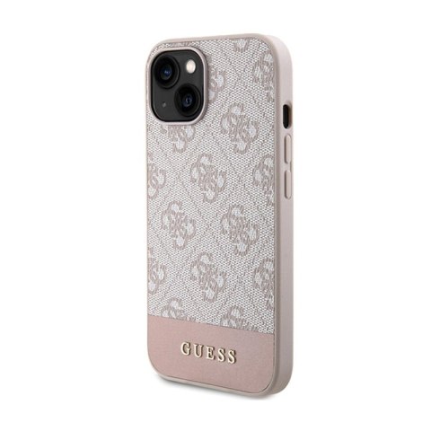Guess 4G Bottom Stripe Collection - Etui iPhone 15 (różowy) Guess Guess 4G Bottom Stripe Collection - Etui iPhone 15 (różowy) Guess