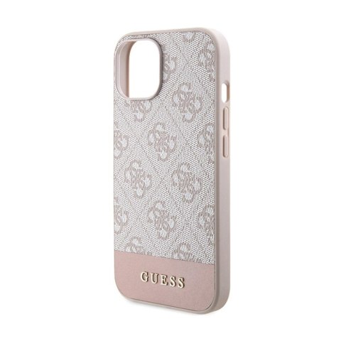 Guess 4G Bottom Stripe Collection - Etui iPhone 15 (różowy) Guess Guess 4G Bottom Stripe Collection - Etui iPhone 15 (różowy) Guess