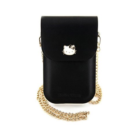 Hello Kitty Leather Metal Logo Chain - Torebka crossbody na telefon (czarny) Hello Kitty Hello Kitty Leather Metal Logo Chain - Torebka crossbody na telefon (czarny) Hello Kitty