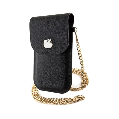 Hello Kitty Leather Metal Logo Chain - Torebka crossbody na telefon (czarny) Hello Kitty Hello Kitty Leather Metal Logo Chain - Torebka crossbody na telefon (czarny) Hello Kitty