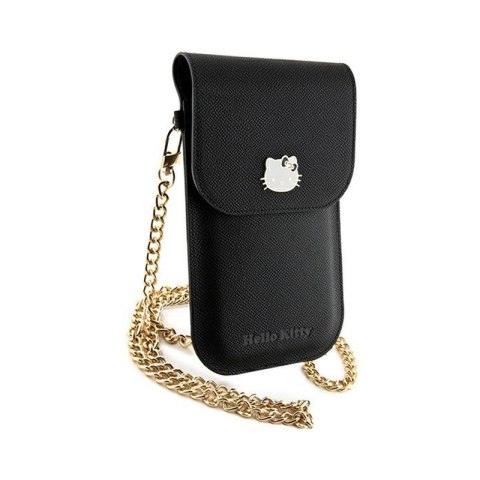 Hello Kitty Leather Metal Logo Chain - Torebka crossbody na telefon (czarny) Hello Kitty Hello Kitty Leather Metal Logo Chain - Torebka crossbody na telefon (czarny) Hello Kitty