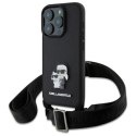 Karl Lagerfeld Saffiano Karl & Choupette Metal Pin CBDY Strap - Etui iPhone 16 Pro Max (czarny) Karl Lagerfeld