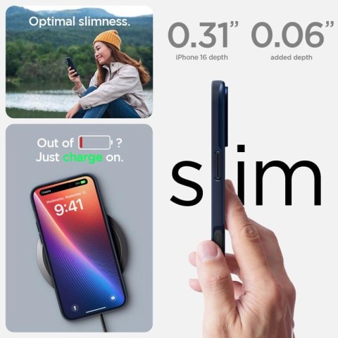 Spigen Thin Fit Mag MagSafe - Etui do iPhone 16 (Navy Blue) Spigen Spigen Thin Fit Mag MagSafe - Etui do iPhone 16 (Navy Blue) Spigen