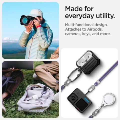 Spigen Universal Strap Set Crossbody & Wrist - Pasek do telefonu na ramię + na nadgarstek (Deep Purple) Spigen Spigen Universal Strap Set Crossbody & Wrist - Pasek do telefonu na ramię + na nadgarstek (Deep Purple) Spigen