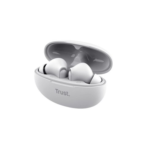 Trust Yavi - Bezprzewodowe słuchawki dokanałowe Bluetooth TWS z etui ładującym & ENC (Biały) Trust Trust Yavi - Bezprzewodowe słuchawki dokanałowe Bluetooth TWS z etui ładującym & ENC (Biały) Trust