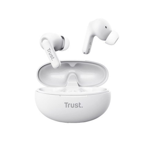 Trust Yavi - Bezprzewodowe słuchawki dokanałowe Bluetooth TWS z etui ładującym & ENC (Biały) Trust Trust Yavi - Bezprzewodowe słuchawki dokanałowe Bluetooth TWS z etui ładującym & ENC (Biały) Trust