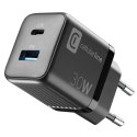 Cellularline Multipower Micro GaN - Ładowarka sieciowa USB-C & USB-A Power Delivery 30W (czarny) Cellularline