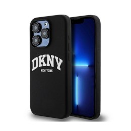DKNY Liquid Silicone White Printed Logo MagSafe - Etui iPhone 14 Pro (czarny) DKNY