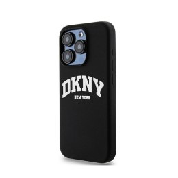 DKNY Liquid Silicone White Printed Logo MagSafe - Etui iPhone 14 Pro (czarny) DKNY