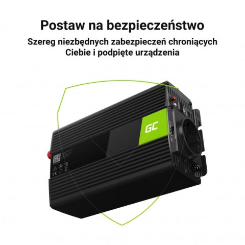 Green Cell - Przetwornica napięcia Inwerter 24V na 230V 1000W/2000W Czysta sinusoida Green Cell Green Cell - Przetwornica napięcia Inwerter 24V na 230V 1000W/2000W Czysta sinusoida Green Cell