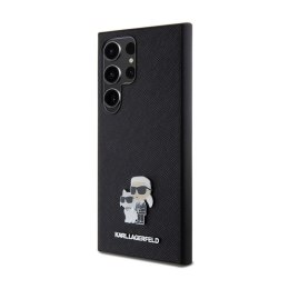 Karl Lagerfeld Saffiano Karl & Choupette Metal Pin - Etui Samsung Galaxy S24 Ultra (czarny) Karl Lagerfeld