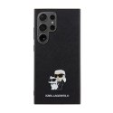 Karl Lagerfeld Saffiano Karl & Choupette Metal Pin - Etui Samsung Galaxy S24 Ultra (czarny) Karl Lagerfeld