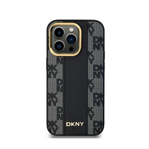 DKNY Leather Checkered Mono Pattern MagSafe - Etui iPhone 13 Pro (czarny) DKNY DKNY Leather Checkered Mono Pattern MagSafe - Etui iPhone 13 Pro (czarny) DKNY
